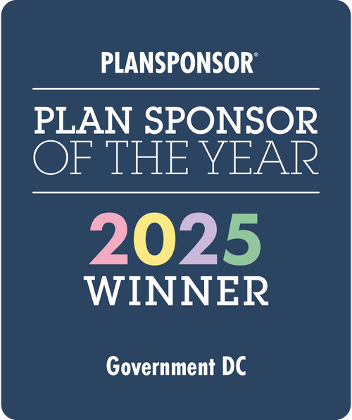 Logo: 2025 PLANSPONSOR  Plan Sponsor Of Year_ Government DC Winner