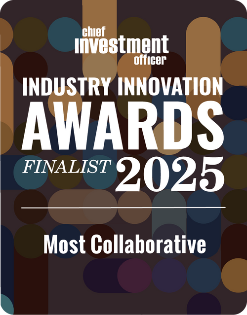 Logo: 2025 CHIEF INVESTMENT OFFICER Asset Owner: Most Collaborative Desk Plaque