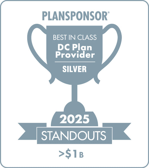 Logo: 2025 PLANSPONSOR Best in Class DC Plan Provider Standouts _ Silver: Plan Assets >$1B
