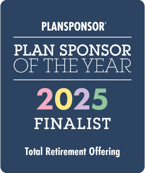 Logo: 2025 PLANSPONSOR  Plan Sponsor Of Year_ Total Retirement Offering