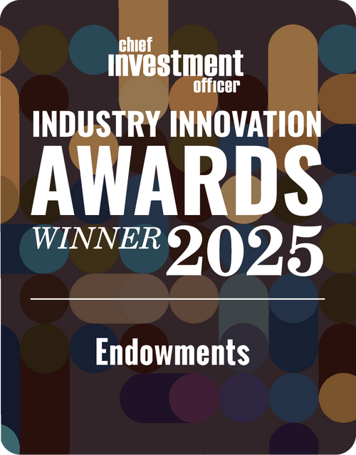 Logo: 2025 CHIEF INVESTMENT OFFICER Asset Owner: Endowments Desk Plaque
