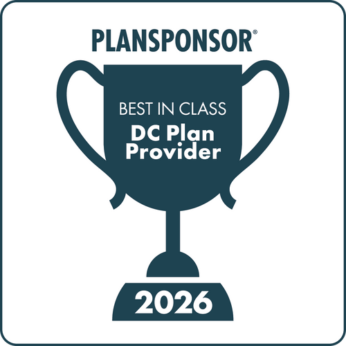 Logo: 2026 PLANSPONSOR Best in Class DC Plan Providers Desk Plaque