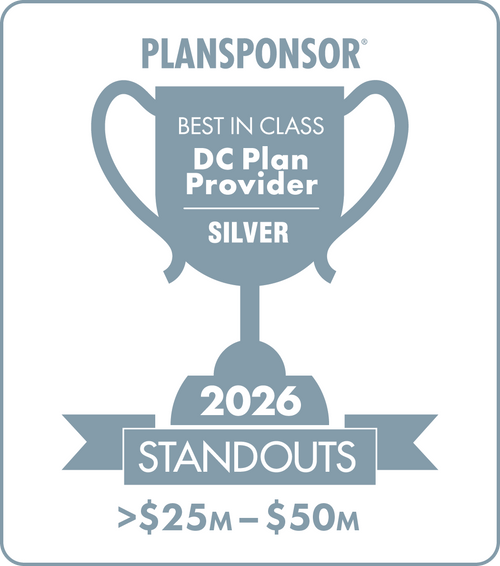 Logo: 2026 PLANSPONSOR Best in Class DC Plan Provider Standouts - Silver: Plan Assets >$25M-$50M