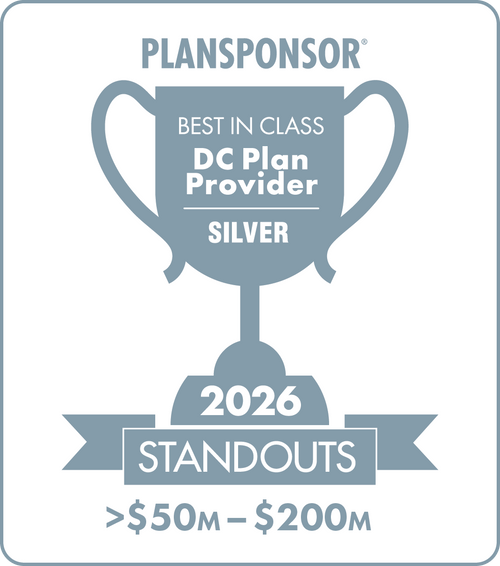 Logo: 2026 PLANSPONSOR Best in Class DC Plan Provider Standouts - Silver: Plan Assets  >$50M-$200M