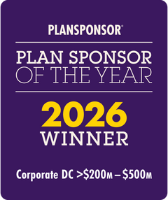 Logo: 2026 PLANSPONSOR Plan Sponsor Of Year - Corporate DC >$200M-$500M Desk Plaque