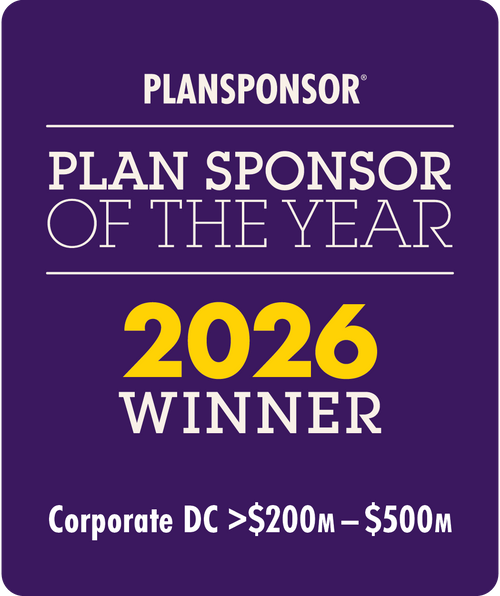 Logo: 2026 PLANSPONSOR Plan Sponsor Of Year - Corporate DC >$200M-$500M Desk Plaque