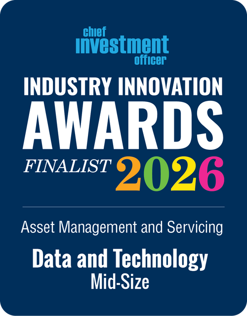 Logo: 2026 CHIEF INVESTMENT OFFICER Asset Management & Servicing: Data & Technology - Mid-Size Desk Plaque