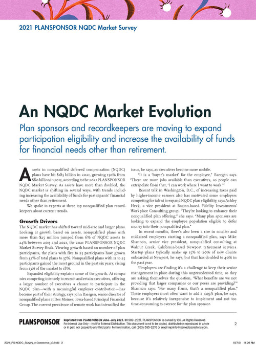 2021 PLANSPONSOR NQDC Providers