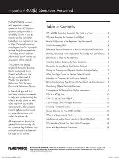 Important 403(b) Questions Answered