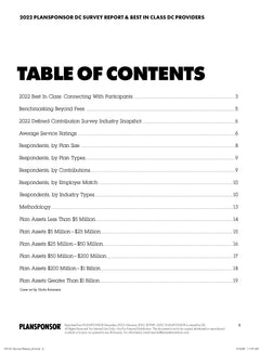 2022 PLANSPONSOR DC Survey Report &  Best in Class DC Providers