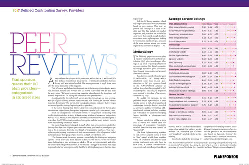2017 Defined Contribution Survey: Providers